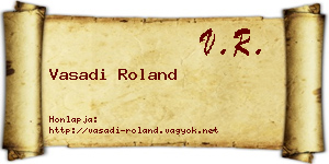 Vasadi Roland névjegykártya